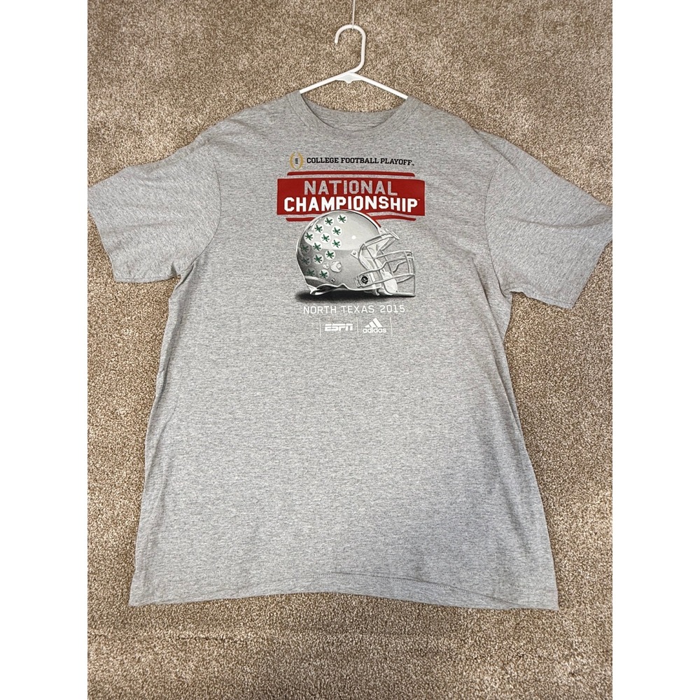 Adidas North Texas 2015 National Championship Tee Mens Large Gray Shirt‎